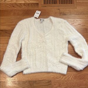 Cozy White V-Neck Sweater